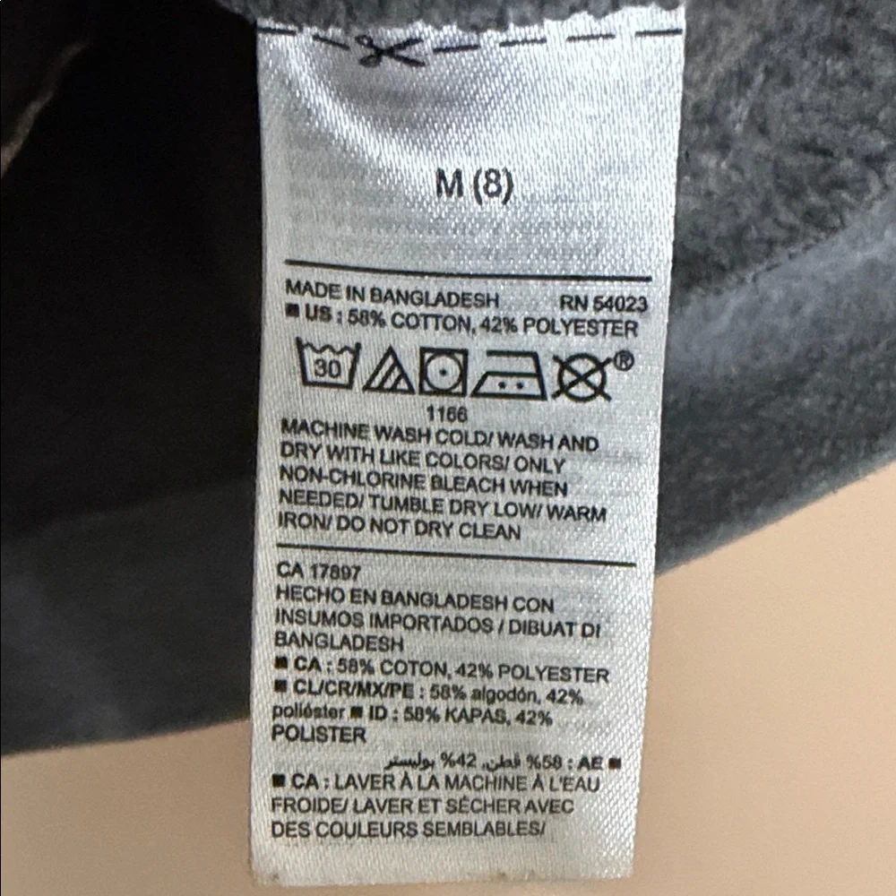 Old Navy Gray Zip Hoodie with Green Camo Sleeves